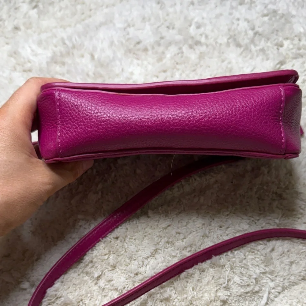 Tory Burch Fuchsia Landon Mini Pebbled Leather Crossbody